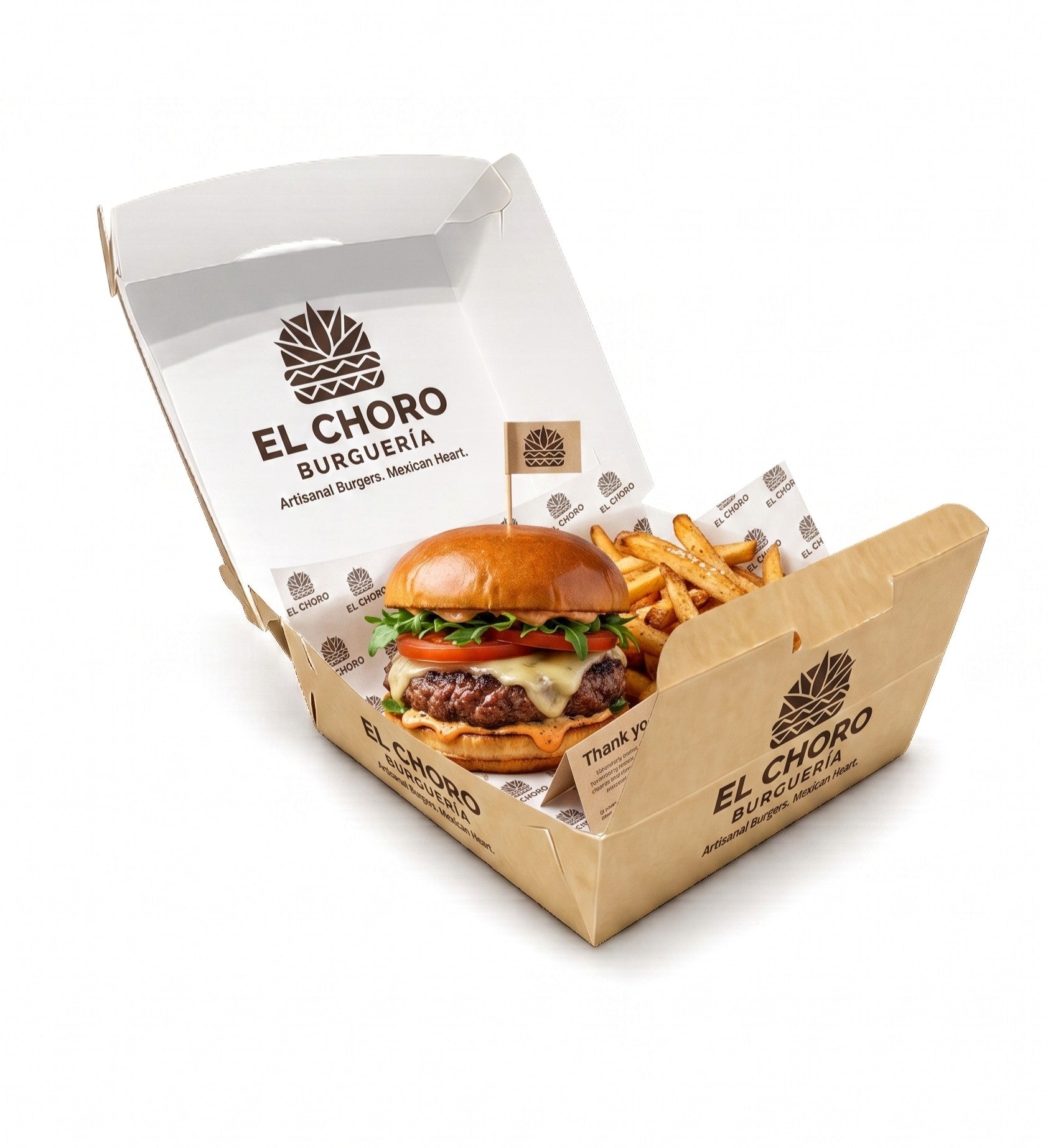 Caja para Hamburguesa Tipo Almeja