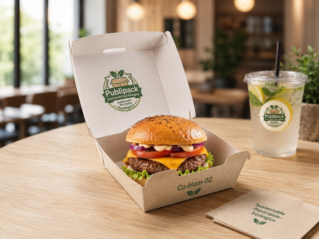 Caja para Hamburguesa Tipo Almeja