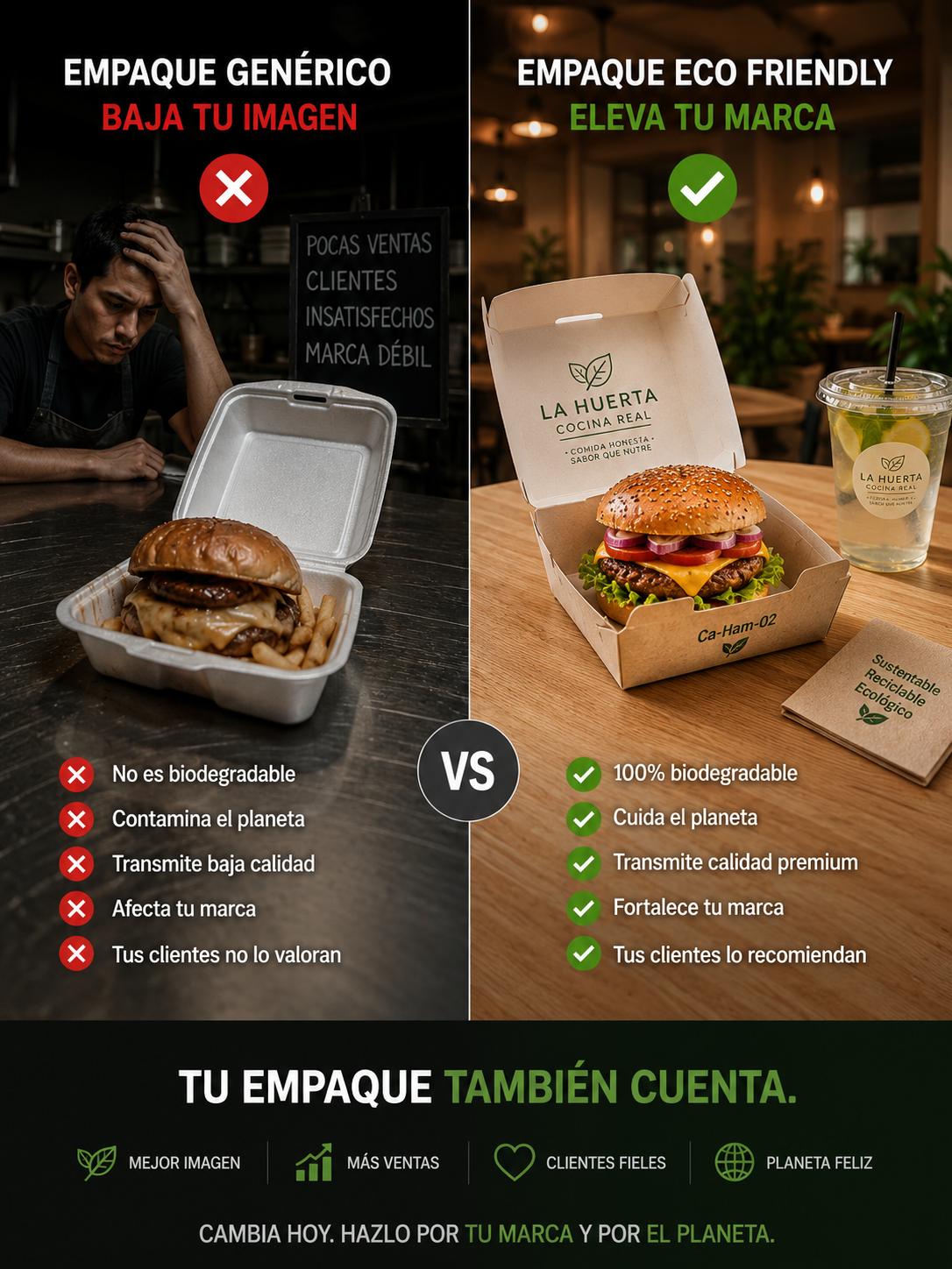 Caja para Hamburguesa Tipo Almeja