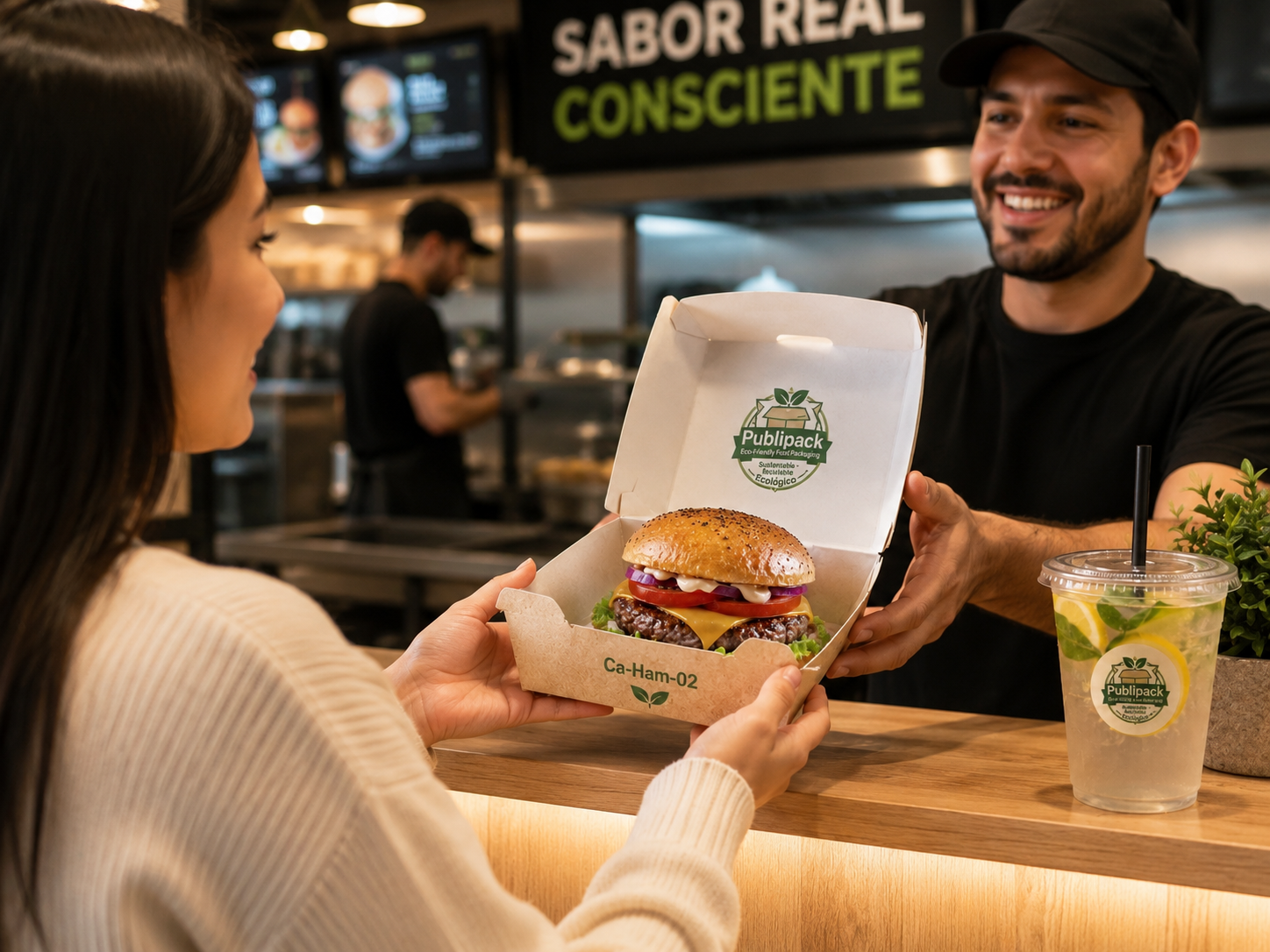 Caja para Hamburguesa Tipo Almeja