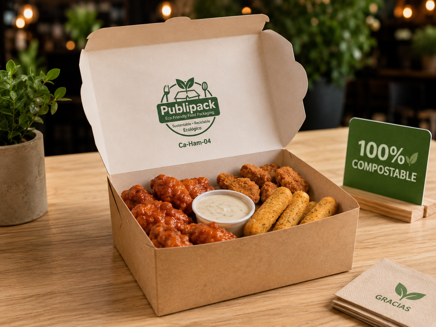 Caja - Hamburguesa y papas
