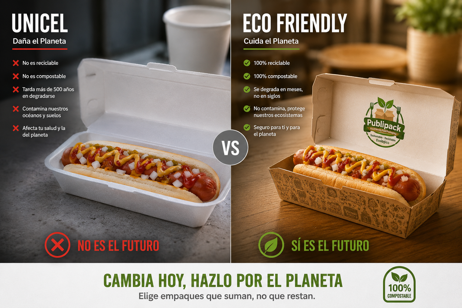Caja Hot dog delivery Jumbo