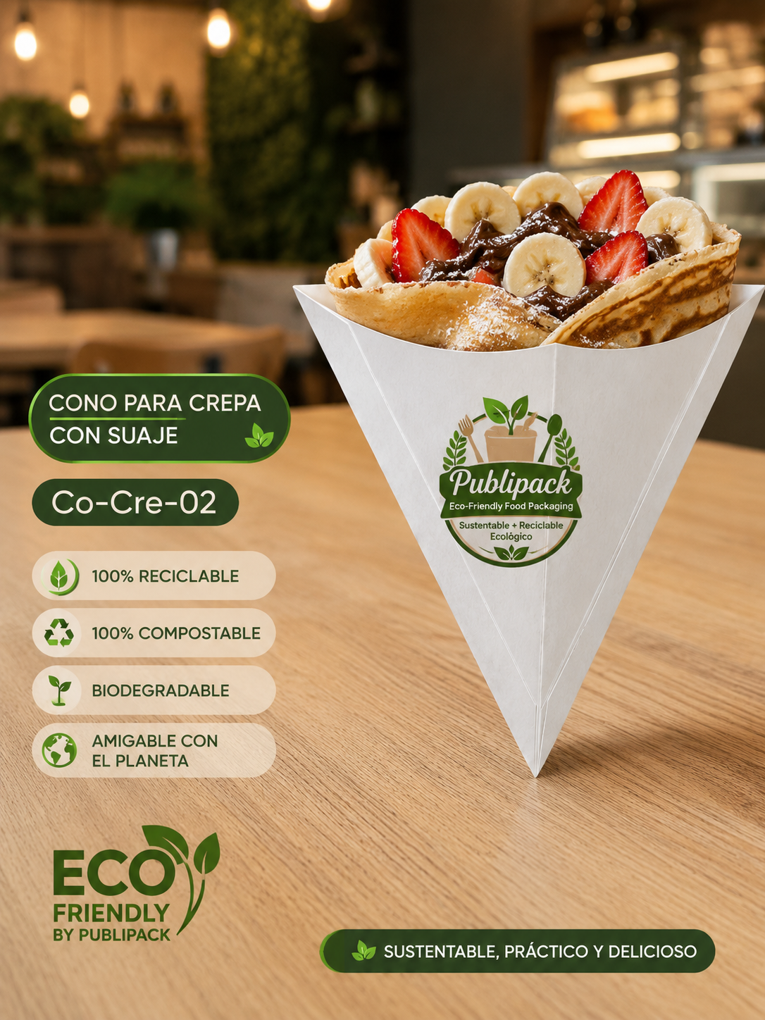 Cono crepas con suaje
